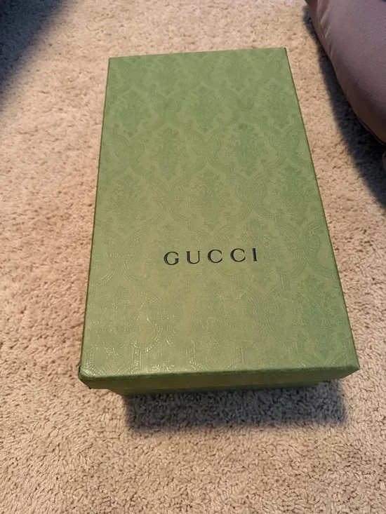 Gucci Brown Beige GG Monogram Double-Buckle Slides - Picture 4 of 4